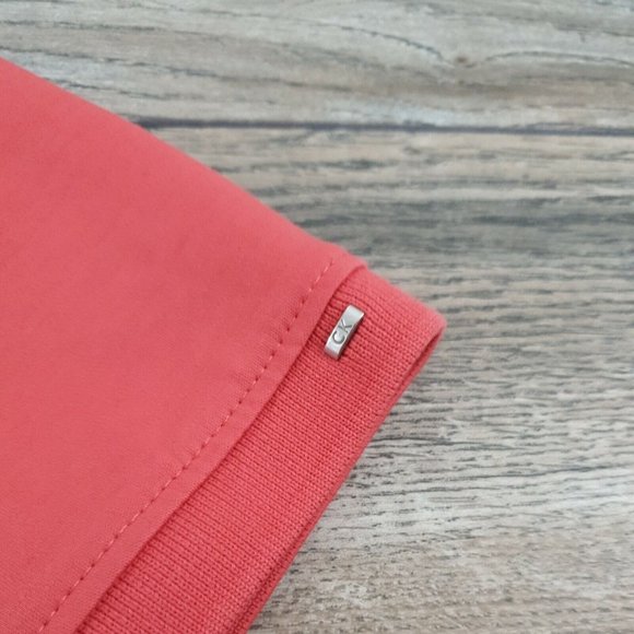 Calvin Klein Men XL Short Sleeve Polo Shirt Cotton Melon Active Golf Casual - Picture 4 of 10